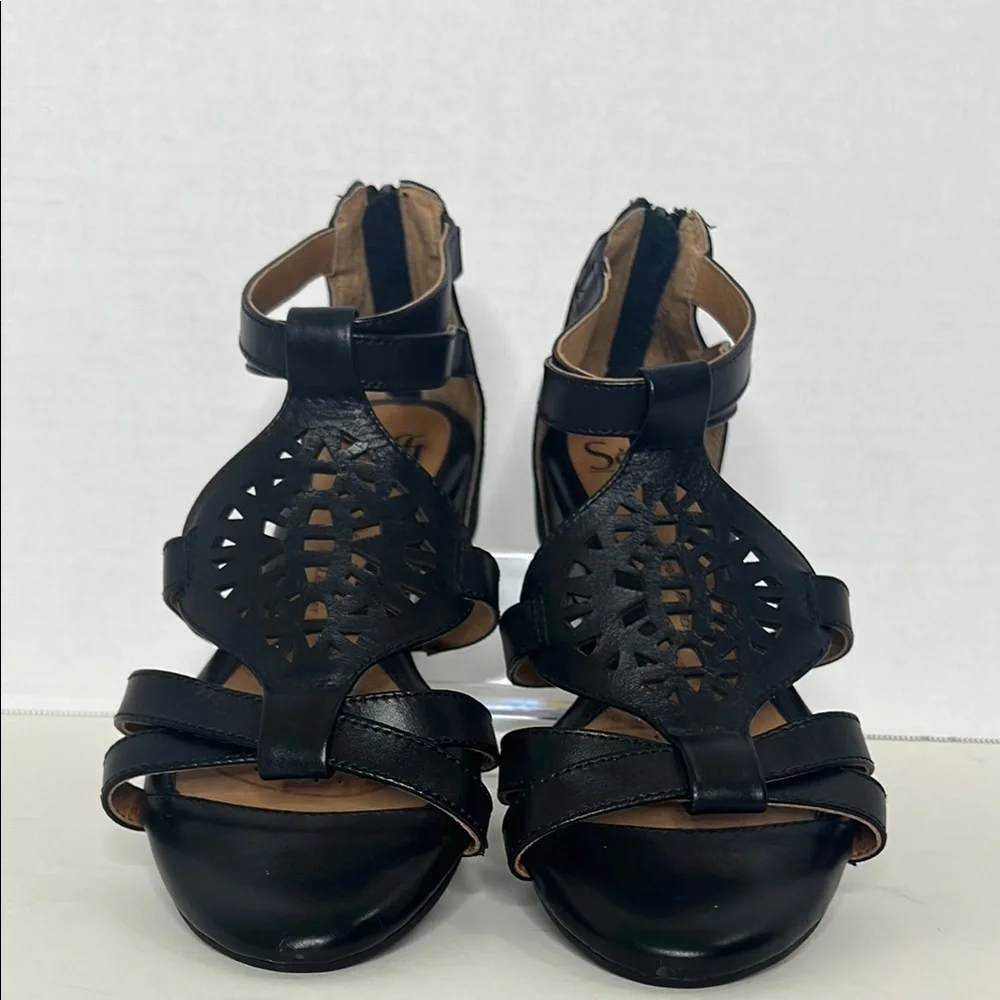 Sofft Breeze Sandals Leather Strappy Comfort Heel 7W