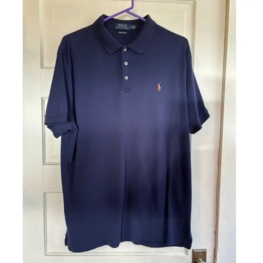 Polo Ralph Lauren Men's X-Large Short Sleeve Cotton‎ Polo Shirt Navy Blue
