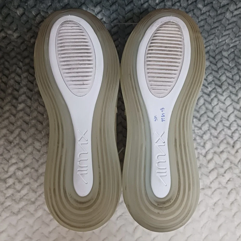 Nike Air Max 720 GS Triple White Walking Running Sneakers Shoes Size 5Y