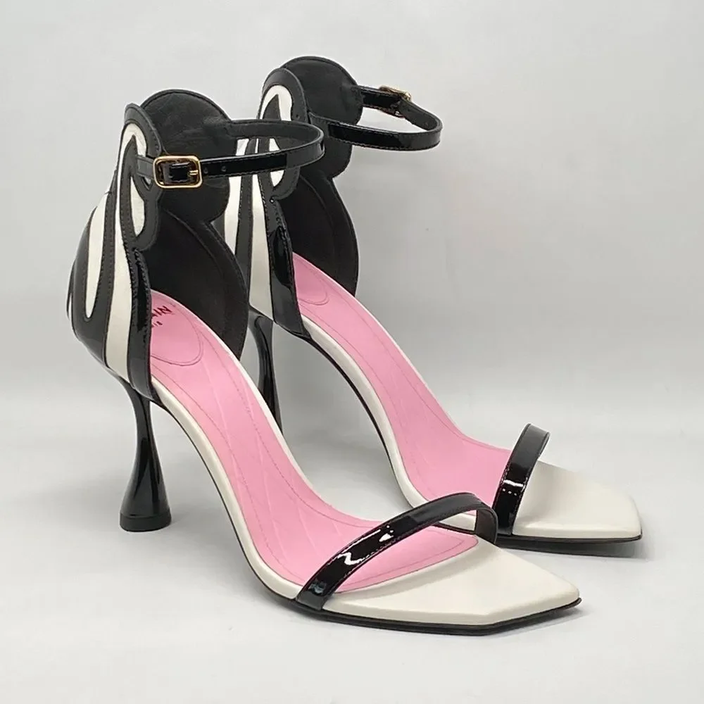 Balmain Eden 95MM Colorblocked Patent Leather Sandals size 37