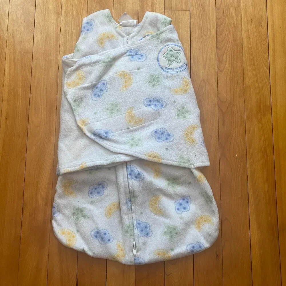 Halo Pastel Swaddle Fleece Sleep Sack w/ Star & Moon‎ Design Size Newborn  G8