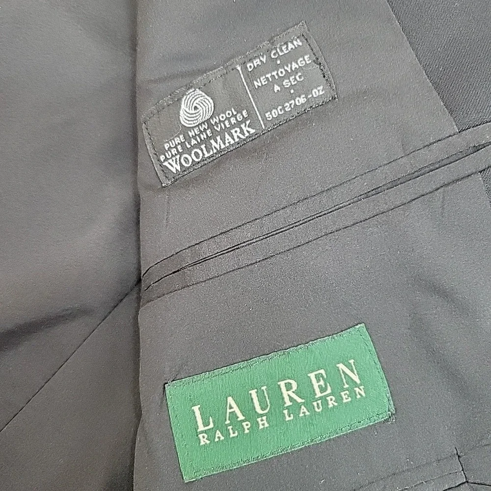 Lauren Ralph Lauren Black 100%‎ Wool Blazer Sport Coat Men's 47 Suit Jacket