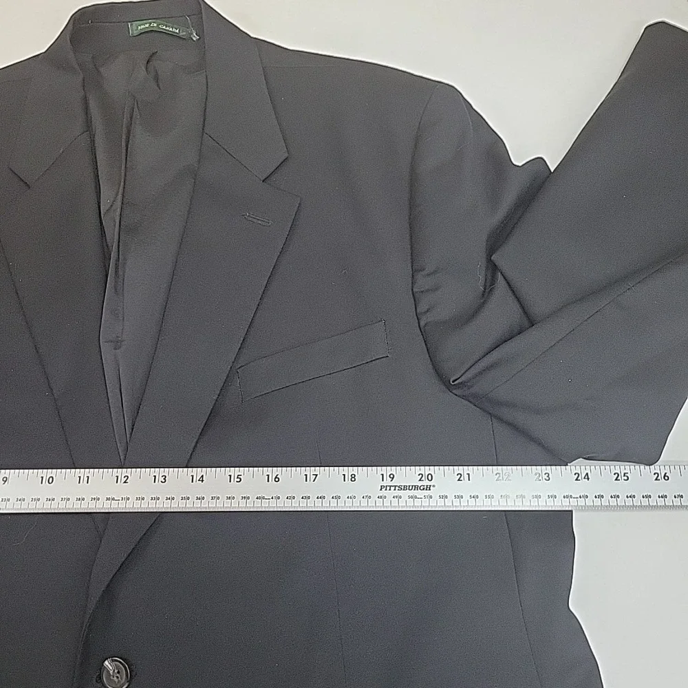 Lauren Ralph Lauren Black 100%‎ Wool Blazer Sport Coat Men's 47 Suit Jacket