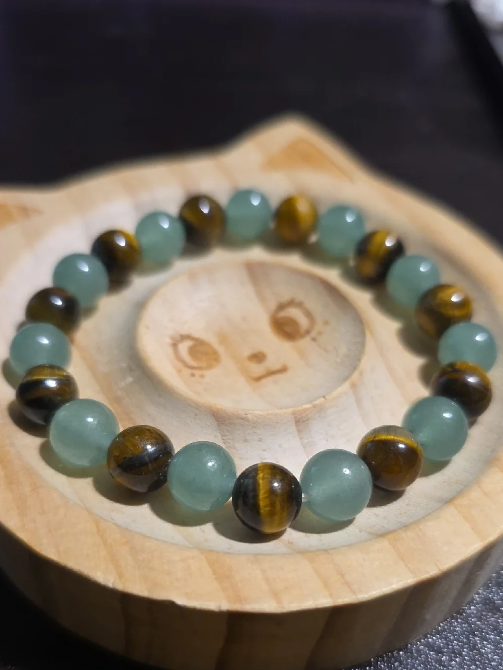Natural Tiger Eye and Green Aventurine Stretch Bracelet | Natural Stone | 8mm