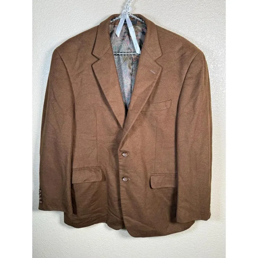 Lauren‎ Ralph Lauren Men’s Blazer Jacket Sz 42 S Brown Velvet Paisley Lining