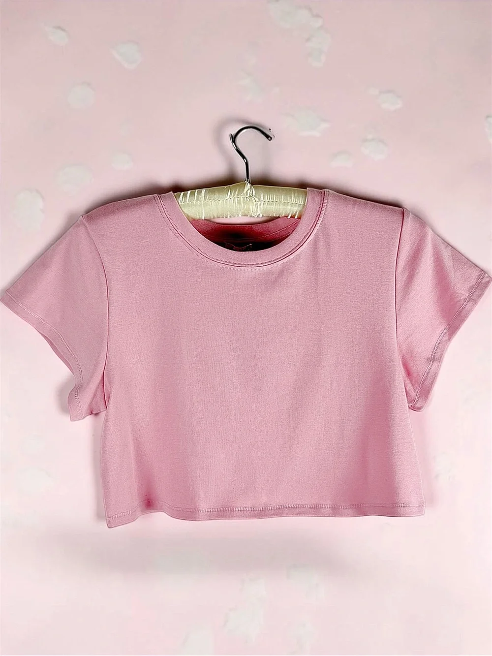 Free People Baby Pink Cropped Tee NWT Large msrp $48