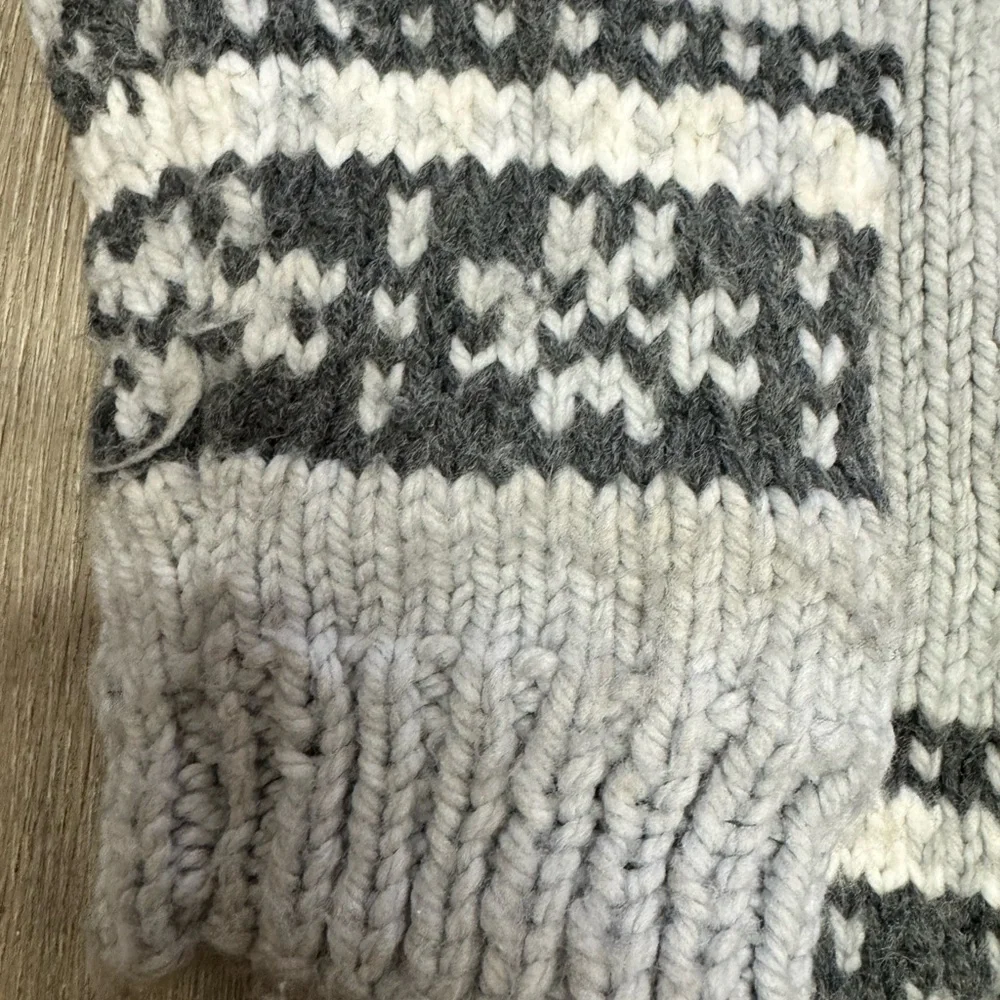 Cozy Gray Zip-Up Sweater with Pattern‎