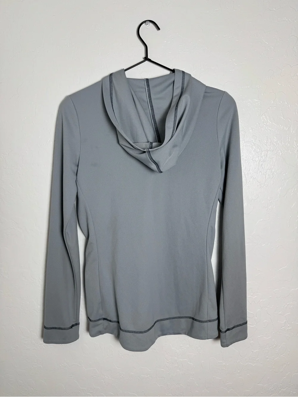 Alo Gray Cool Fit Quarter Zip Hooded Performance Pullover