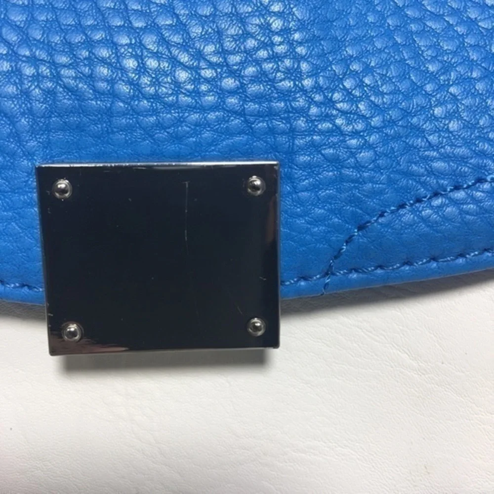 Blue White Wristlet Charming Charlie Clutch Bag