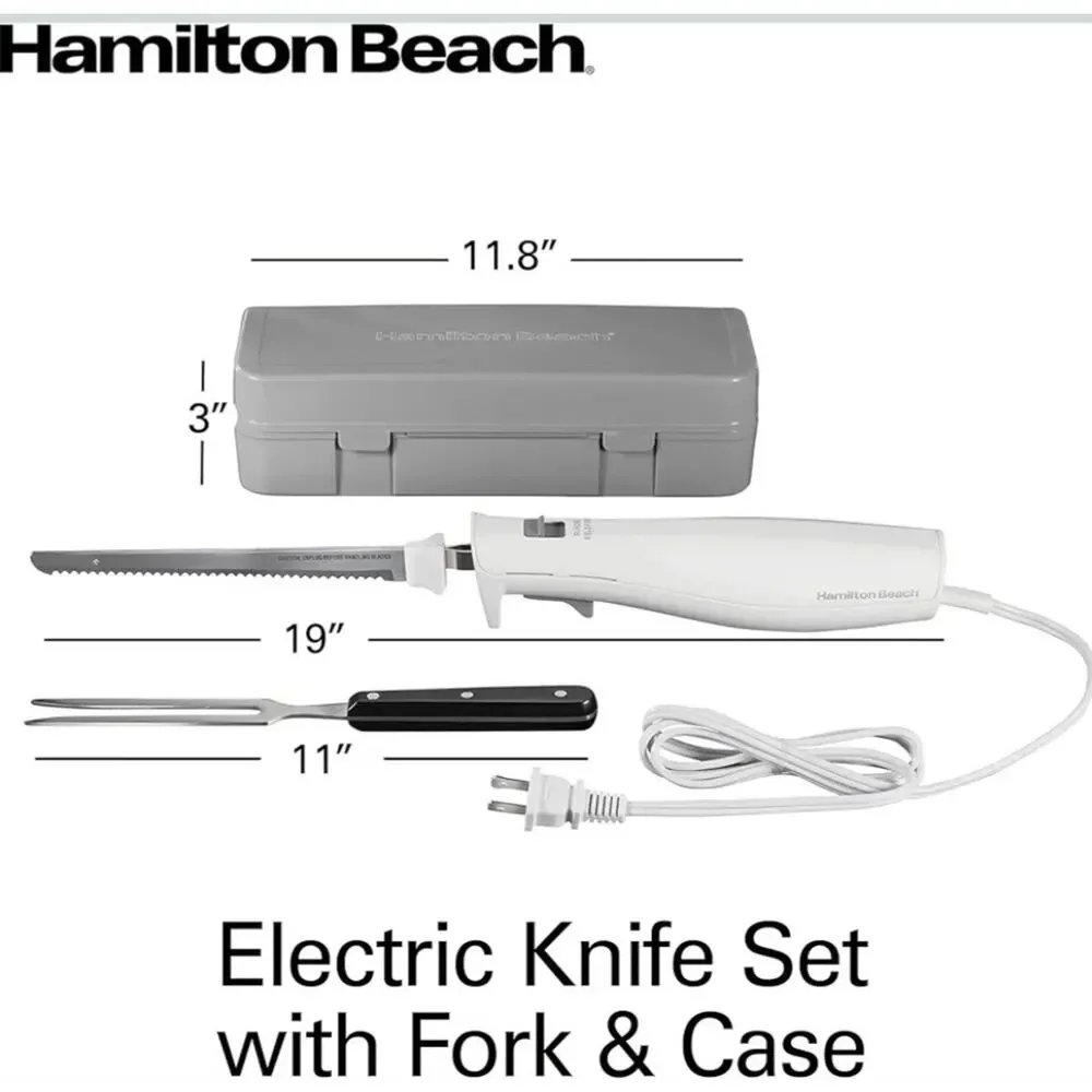 Hamilton Beach Electric Knife Set Carving Meats, Poultry, Bread, Crafts More New