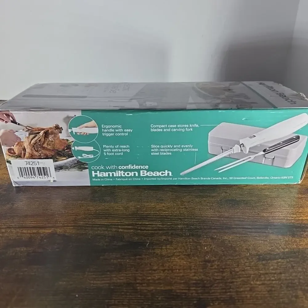 Hamilton Beach Electric Knife Set Carving Meats, Poultry, Bread, Crafts More New