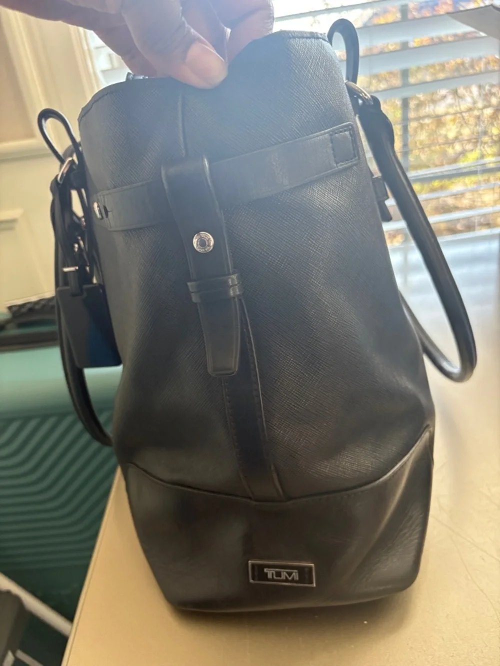 Tumi black saffiano