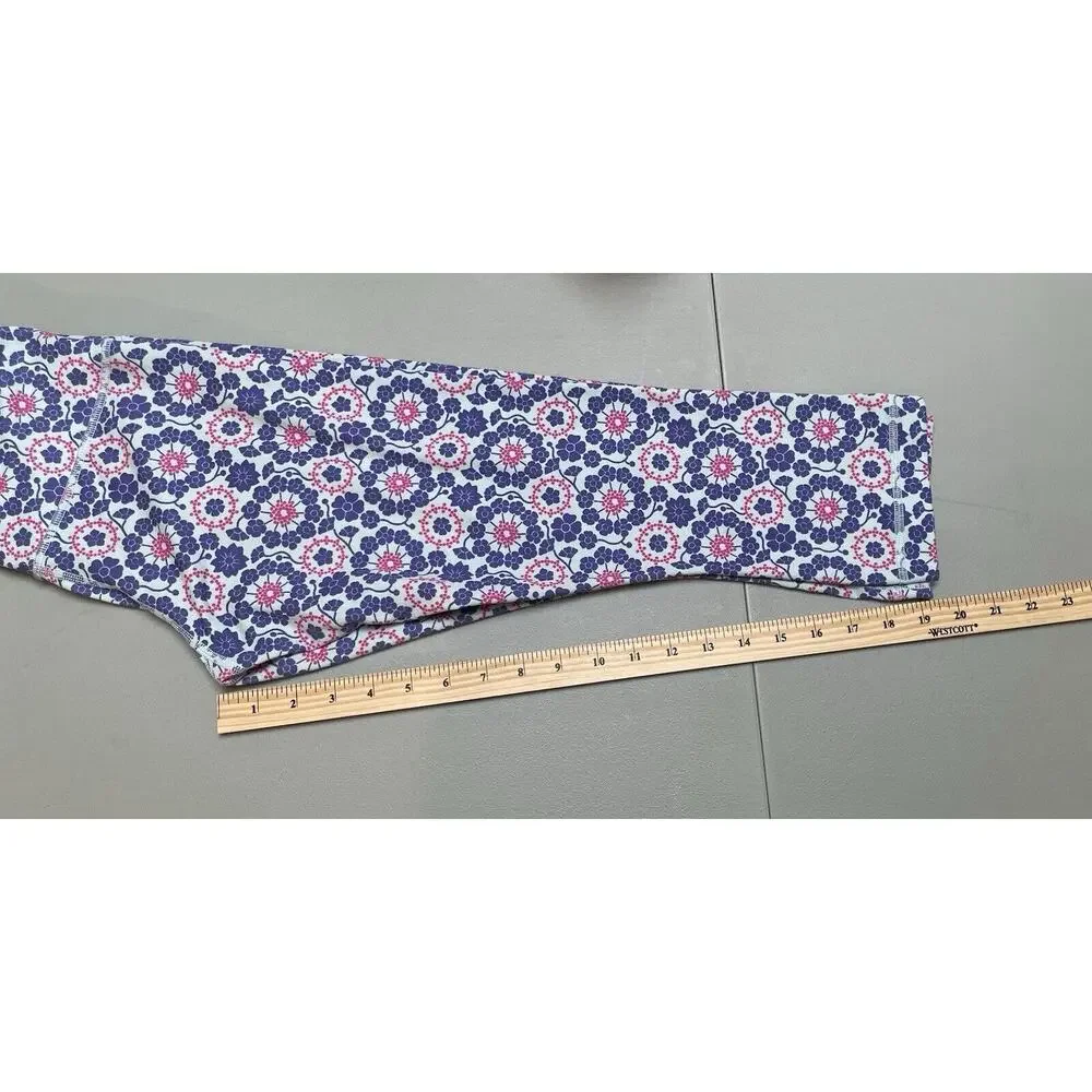 Lululemon Wunder Under Twiggy Crop 6 Pants Purple Pink Aquamarine Floral‎