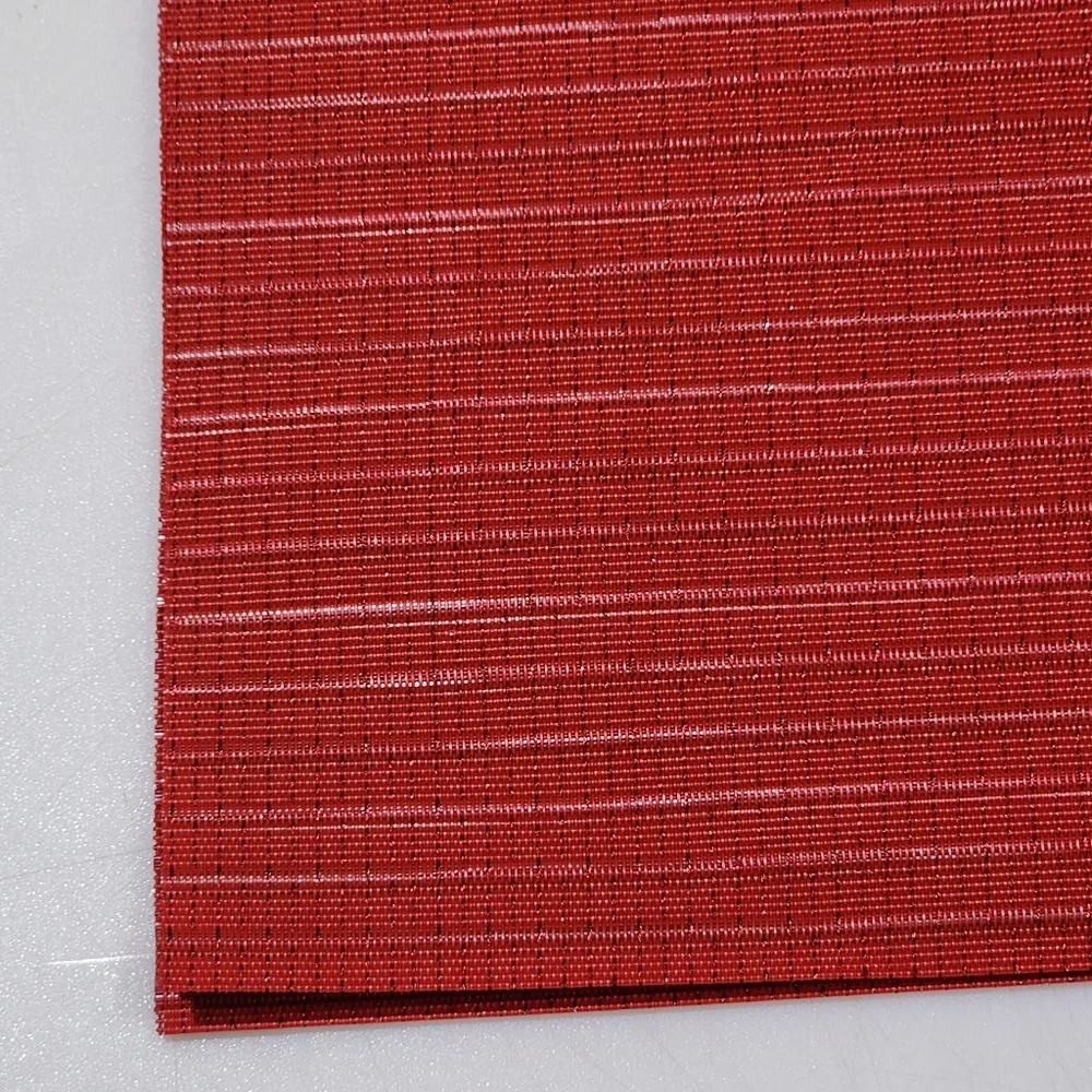 AVA Set of 6 Red Rectangular‎ Polyester Placemat 13x19in Ideal for Holiday Decor