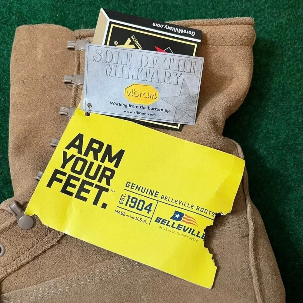 BELLEVILLE INTERMEDIATE COLD WET WEATHER (ICWR) TAN BOOTS SIZE 4.5 WIDE NWT GORE
