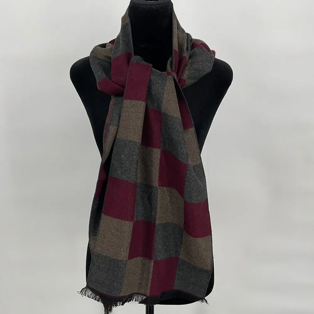 Mio Marino Men's Cashmere Feel‎ 100% Cotton Multi Square Scarf