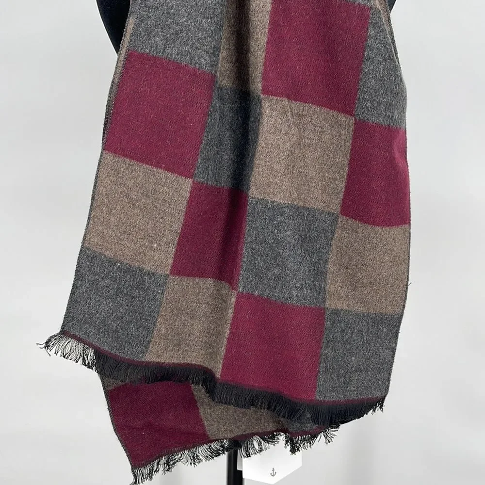 Mio Marino Men's Cashmere Feel‎ 100% Cotton Multi Square Scarf