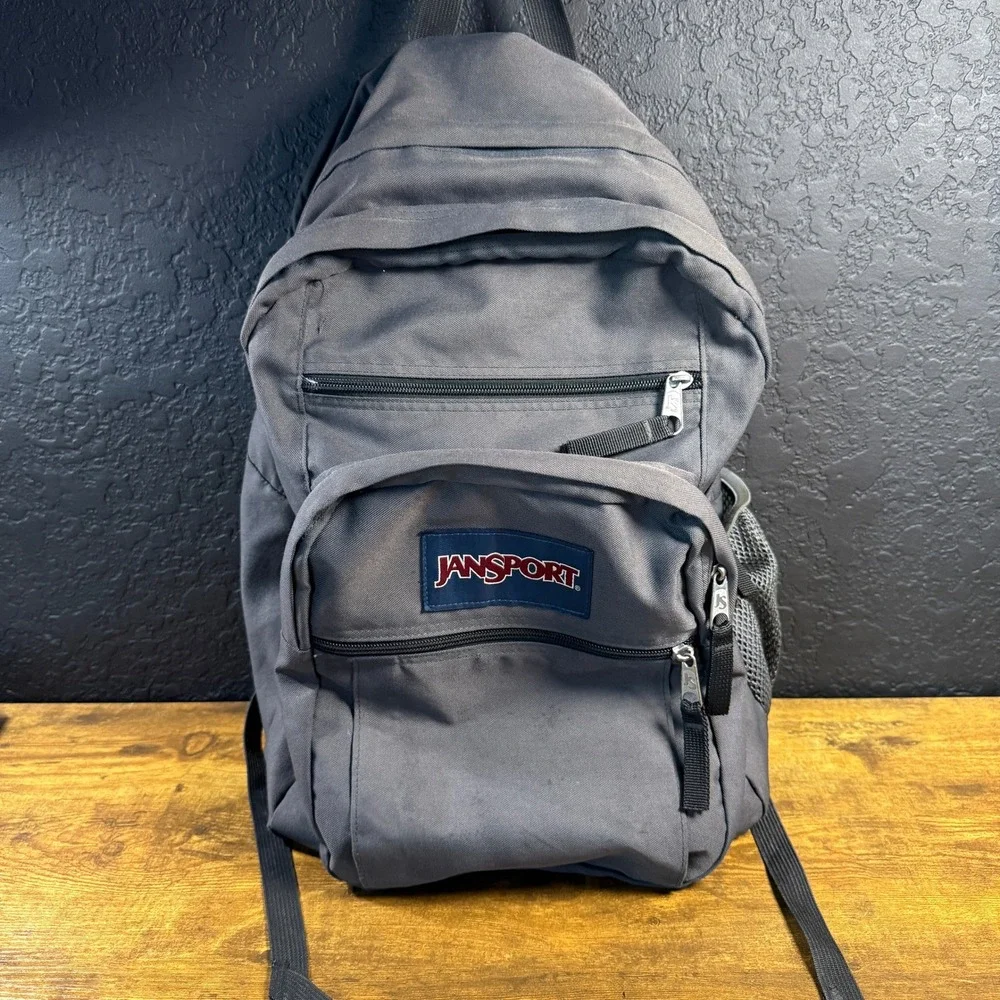 JanSport Big‎ Student Grey Polyester Backpack Unisex OS