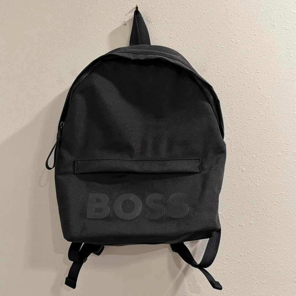 BOSS NWT Unisex Black Pixel Logo Backpack Commuter Travel Laptop Work Bag Office