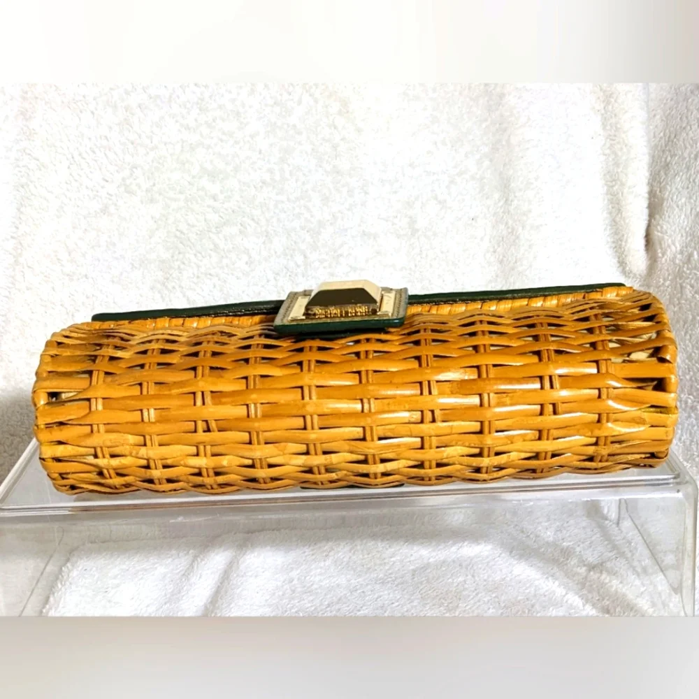Women's MICHAEL‎ Michael Kors unique wicker and gold leather clutch