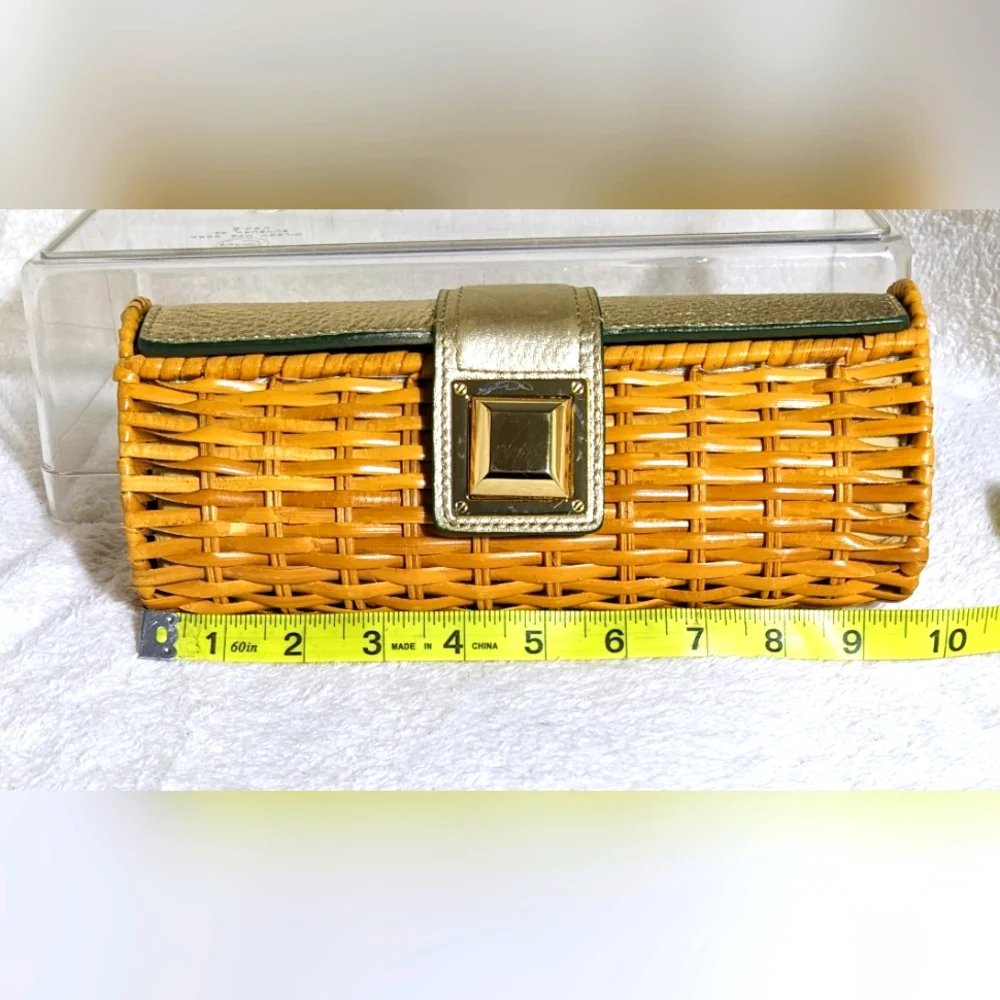 Women's MICHAEL‎ Michael Kors unique wicker and gold leather clutch