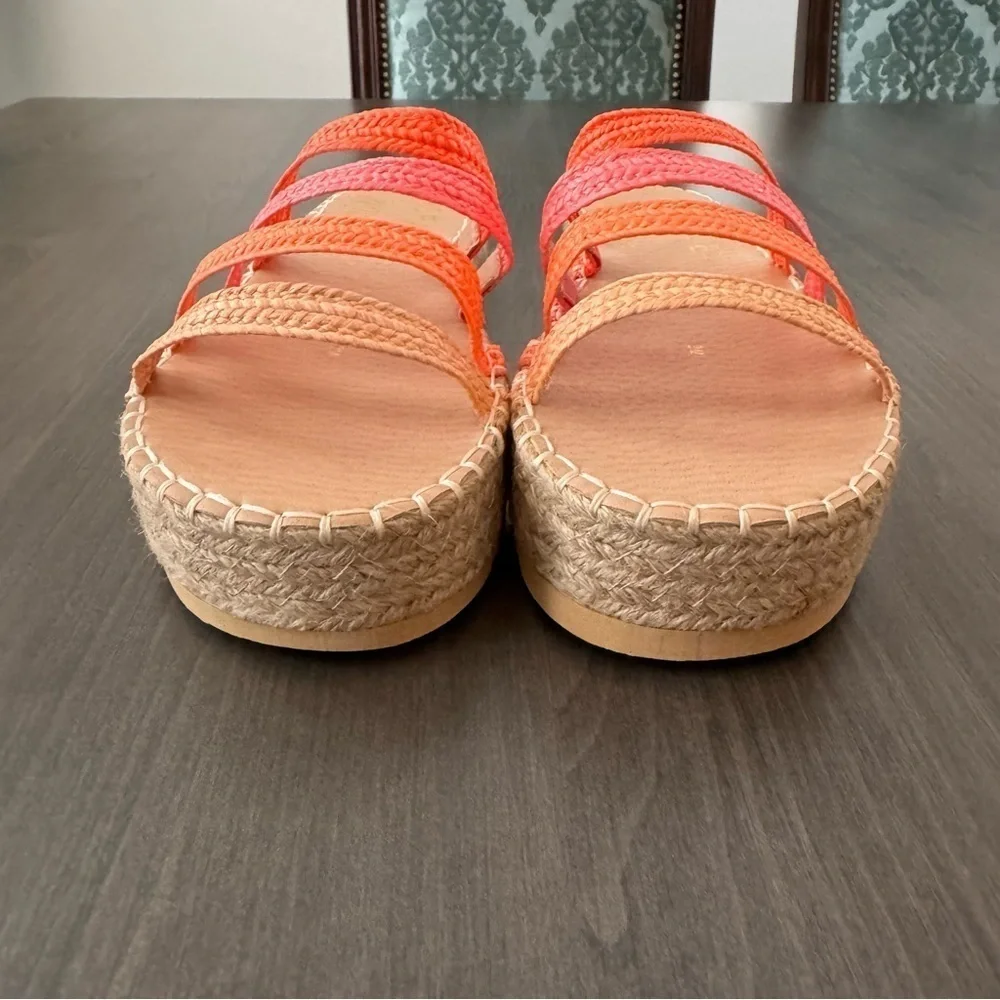 L Space Matisse raffia Gwen platform sandals multicolor NWT Size 9