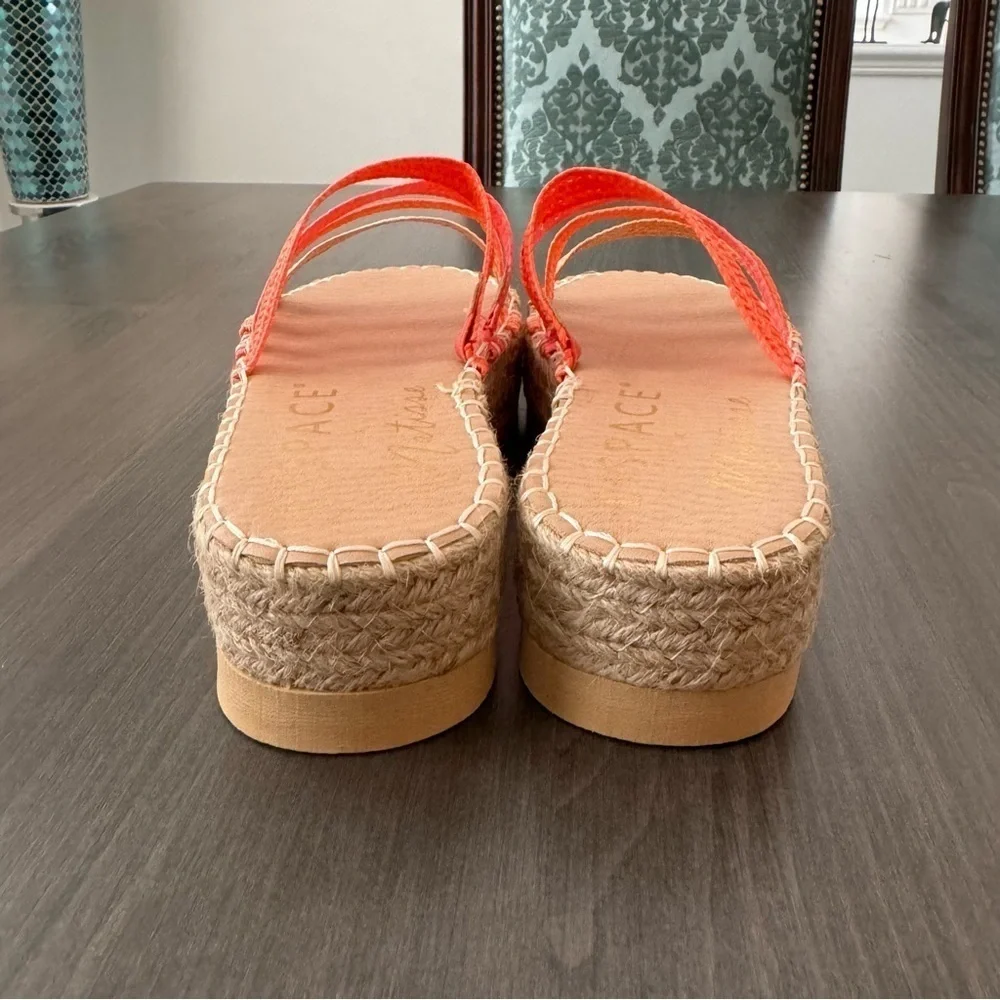 L Space Matisse raffia Gwen platform sandals multicolor NWT Size 9