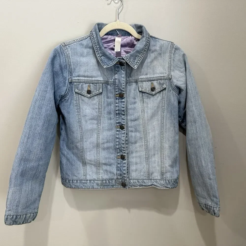 Girls Old Navy Lined Distressed Denim‎ Jean Jacket XXL