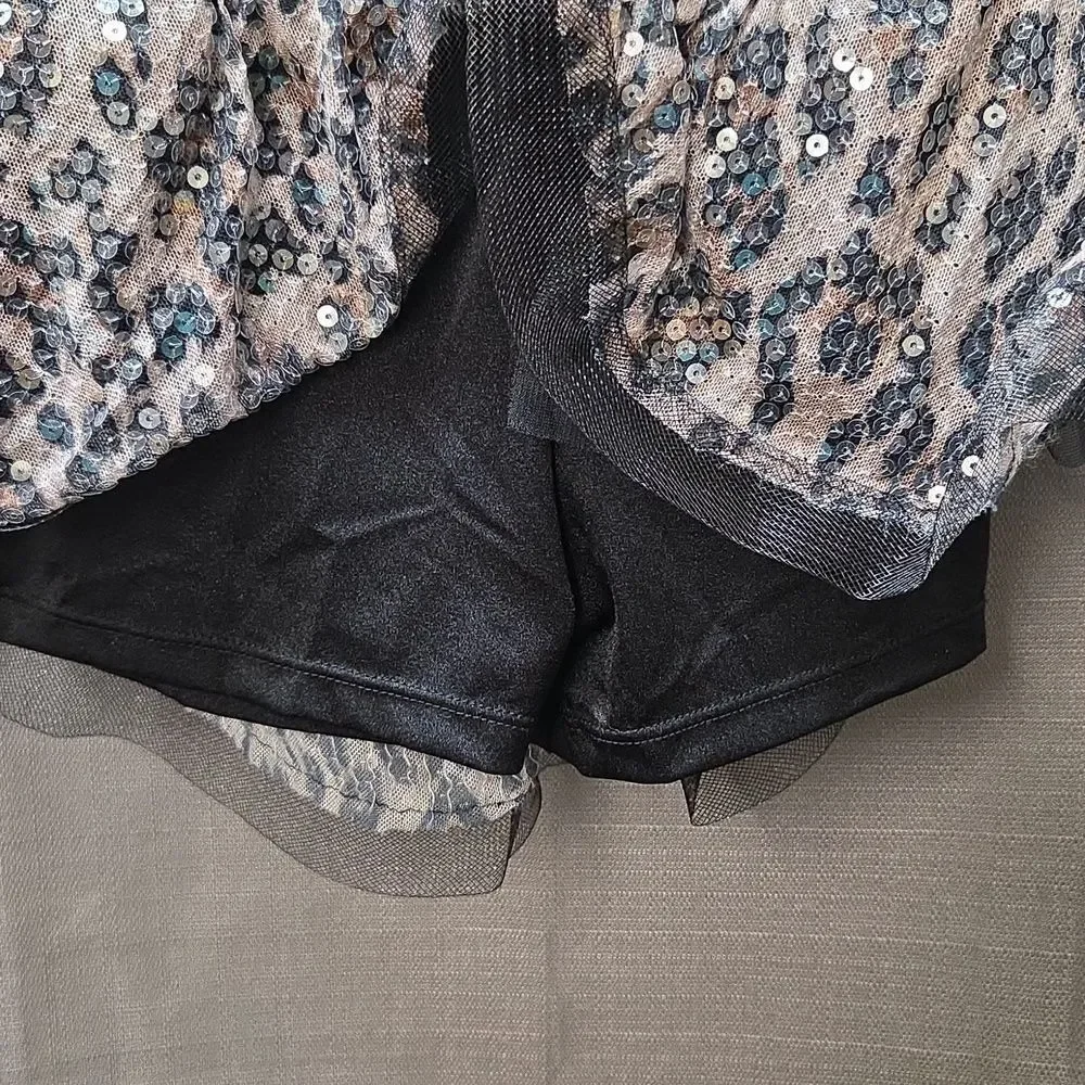 Leopard Print Kids Sz. 12/14 Costume..tights, beret With Ears, Tail And Eye Mask