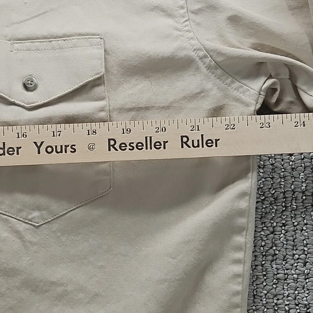 Wrangler Shirt Mens Extra Large No Size Tag Western Beige Button Twill See Meas‎