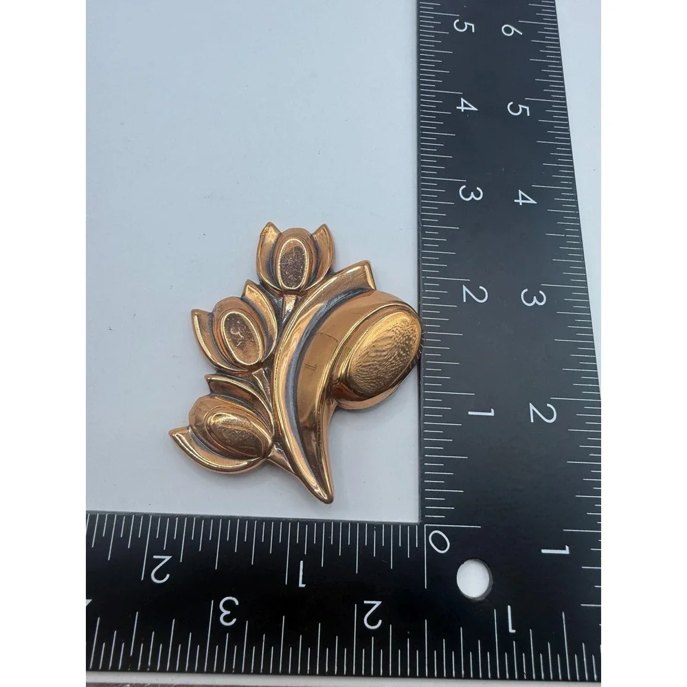 Renoir Copper‎ Tulip Brooch Mid Century Modern Floral Vintage Pin