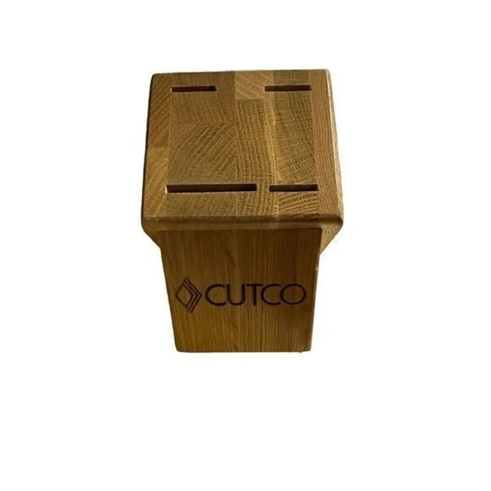 CUTCO Knife Block 4 Slot Honey Oak Knife Holder Made In‎ USA