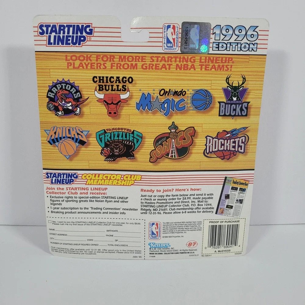 1996 Starting Lineup Antonio McDyess Denver Nuggets Rookie Card Figure Kenner