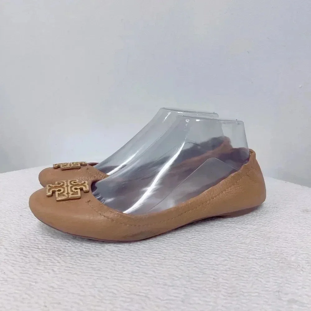Tory Burch signature tan ballet flats 7