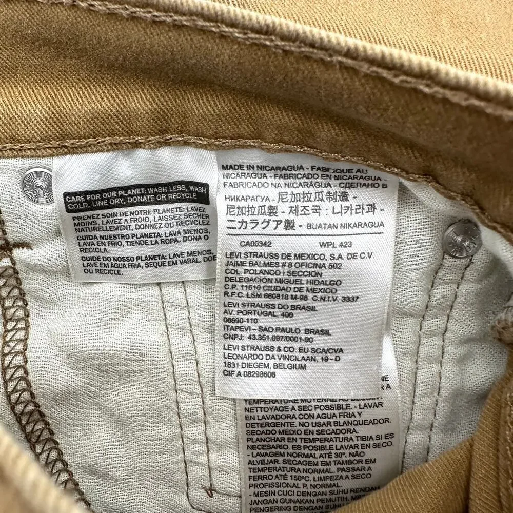 Levi's 513 Slim Straight Jeans Brown Caraway Punkstar Size 32x30