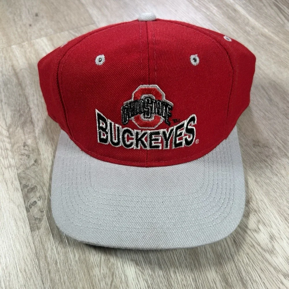 VTG Ohio State Buckeyes Fitted 7 1/8 Hat College Signatures Youngan Red Cap