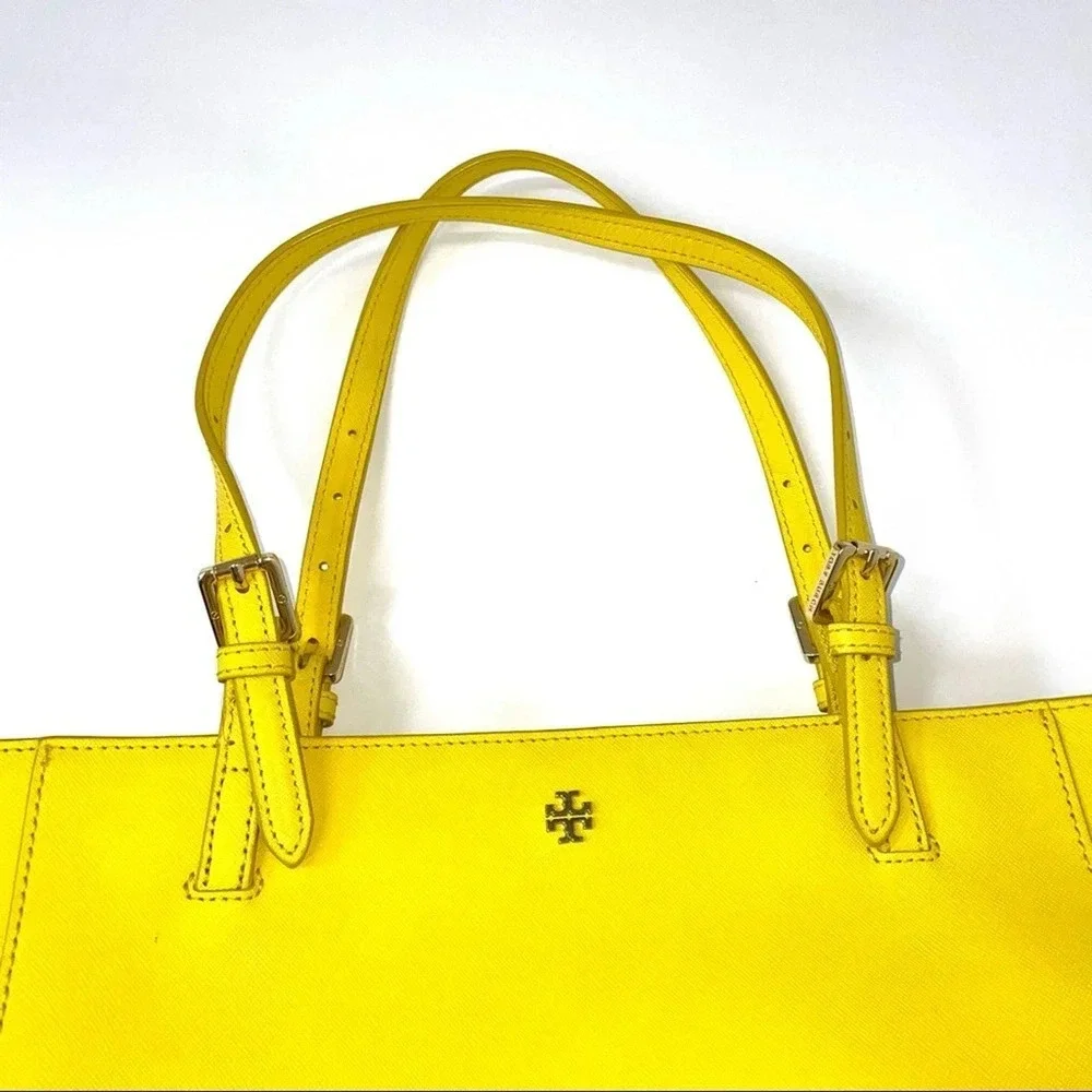 Tory Burch Sunny Yellow Saffiano Leather York Tote