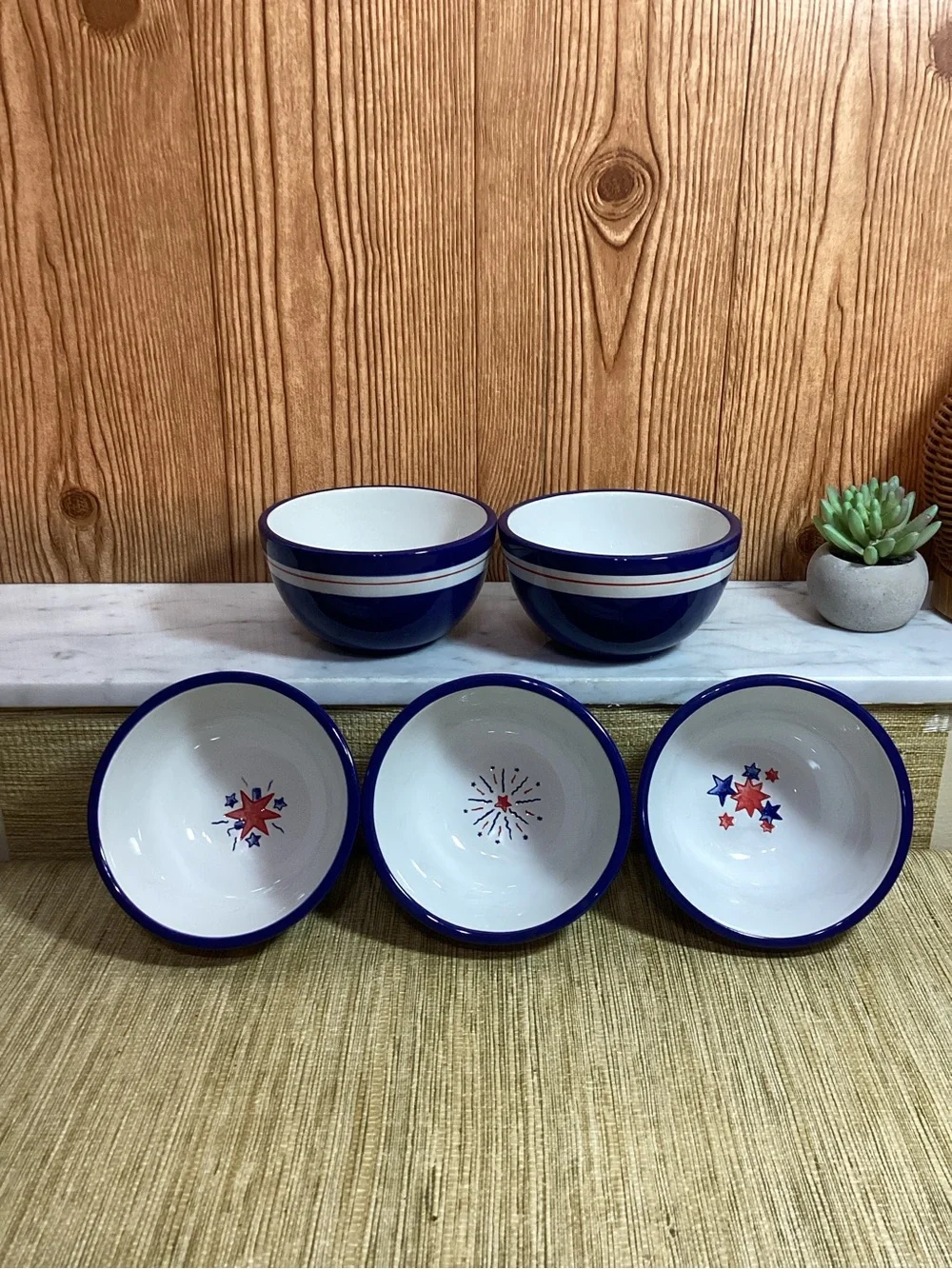 William Sonoma Retired Fire Cracker Collection 5 Bowls