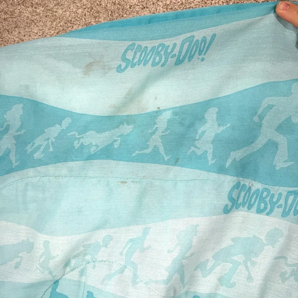 VTG 90s Scooby Doo Blanket Twin Comforter *Flaws* Shaggy Blue