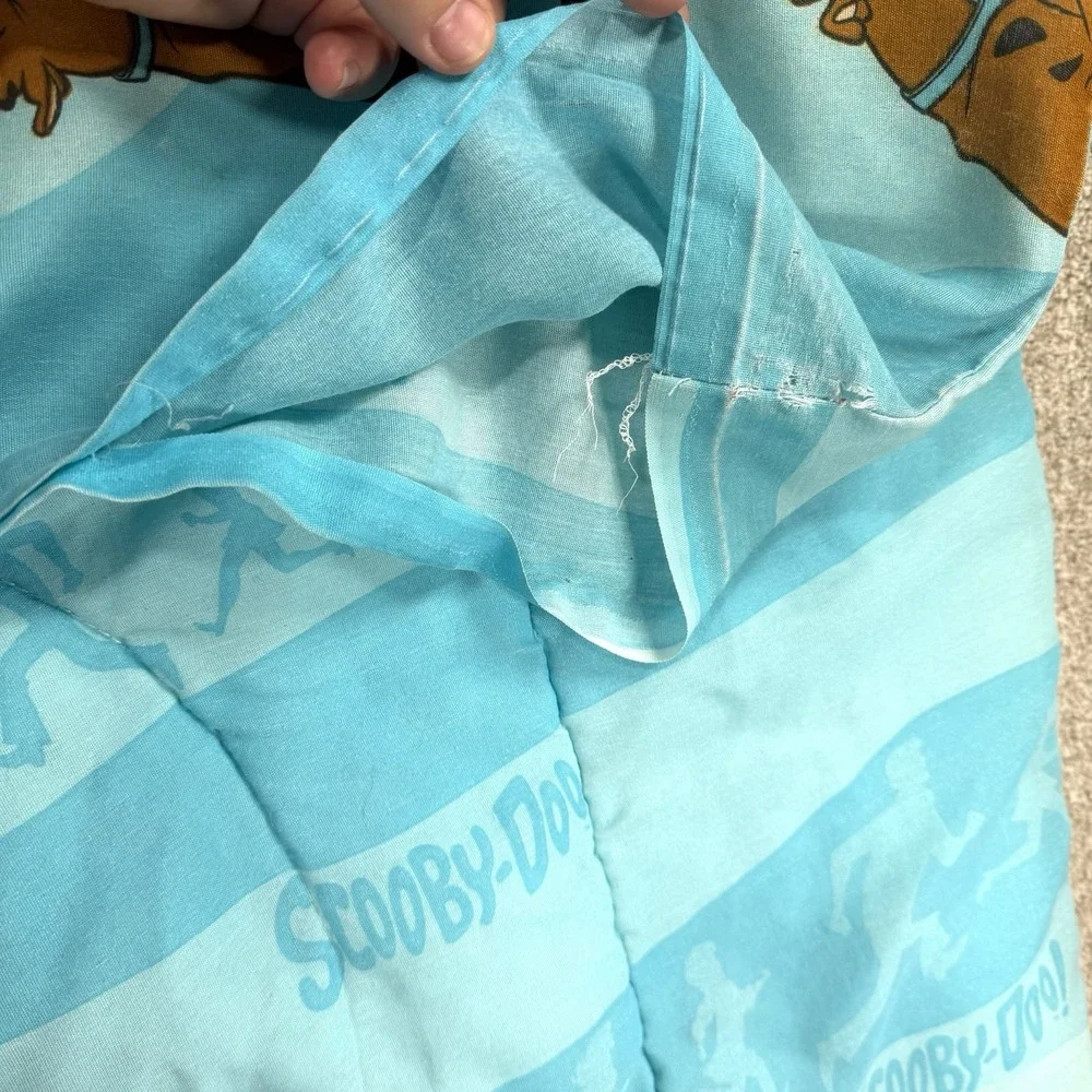 VTG 90s Scooby Doo Blanket Twin Comforter *Flaws* Shaggy Blue
