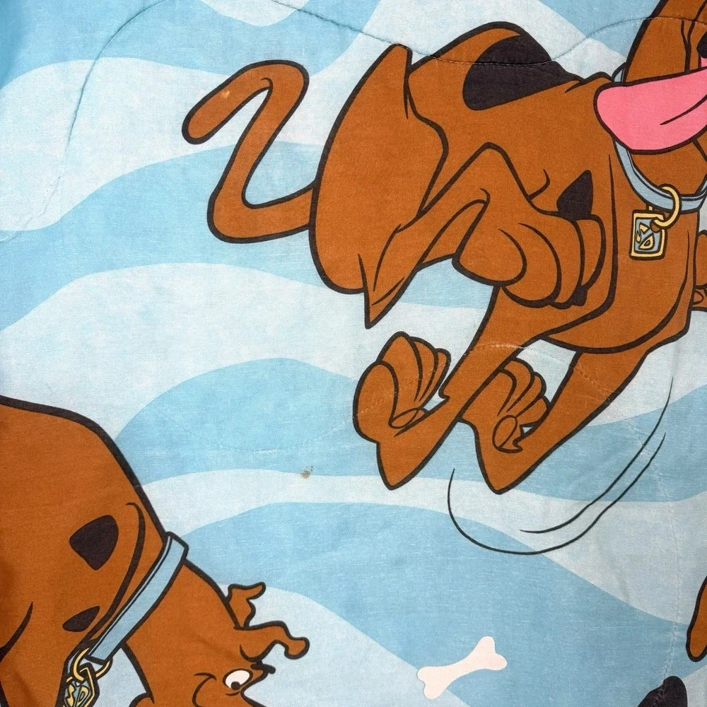 VTG 90s Scooby Doo Blanket Twin Comforter *Flaws* Shaggy Blue