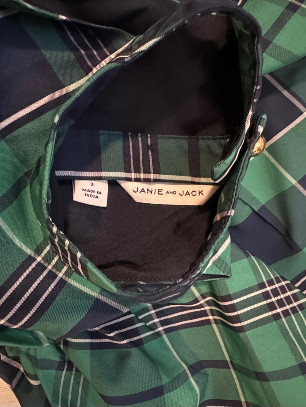 Janie and Jack Tartan Navy Bows Goldtone Buttons Lined Tulle Skirt Chic Dress 3