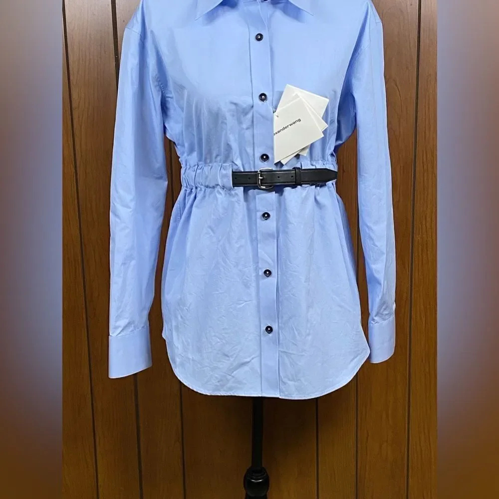 Alexander Wang Oversized Belted Cotton Shirt size M