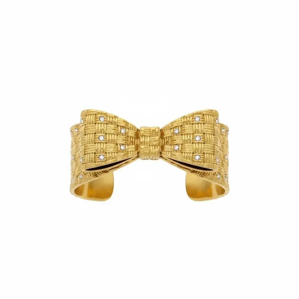 Kate Spade New York Gold Bow Crystal Cuff Bracelet
