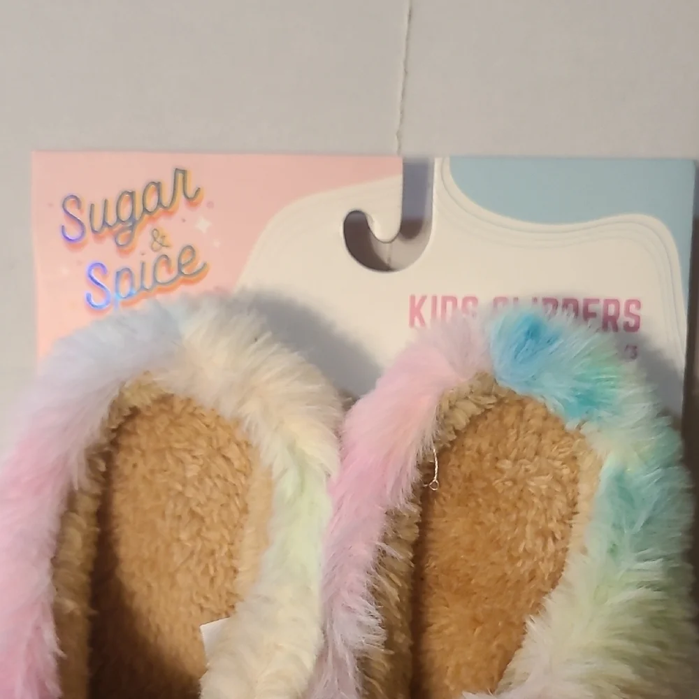 Sugar Spice Girls Pink Donut Fuzzy Slippers NWOT Size 2-3