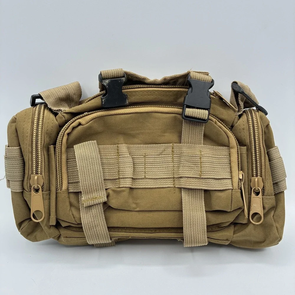 MOLLE Tactical Utility Pouch Gear Bag Tan Brown Paintball Airsoft Equipment