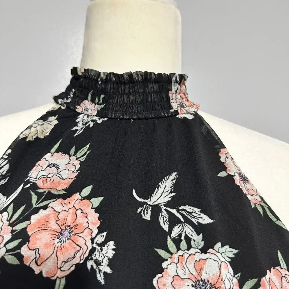 As U Wish black floral dress. Size S