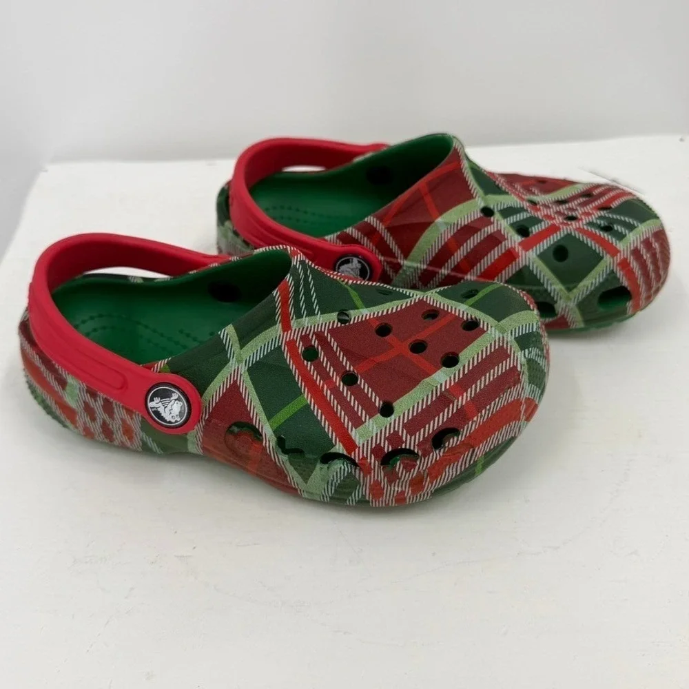 CROCS christmas plaid