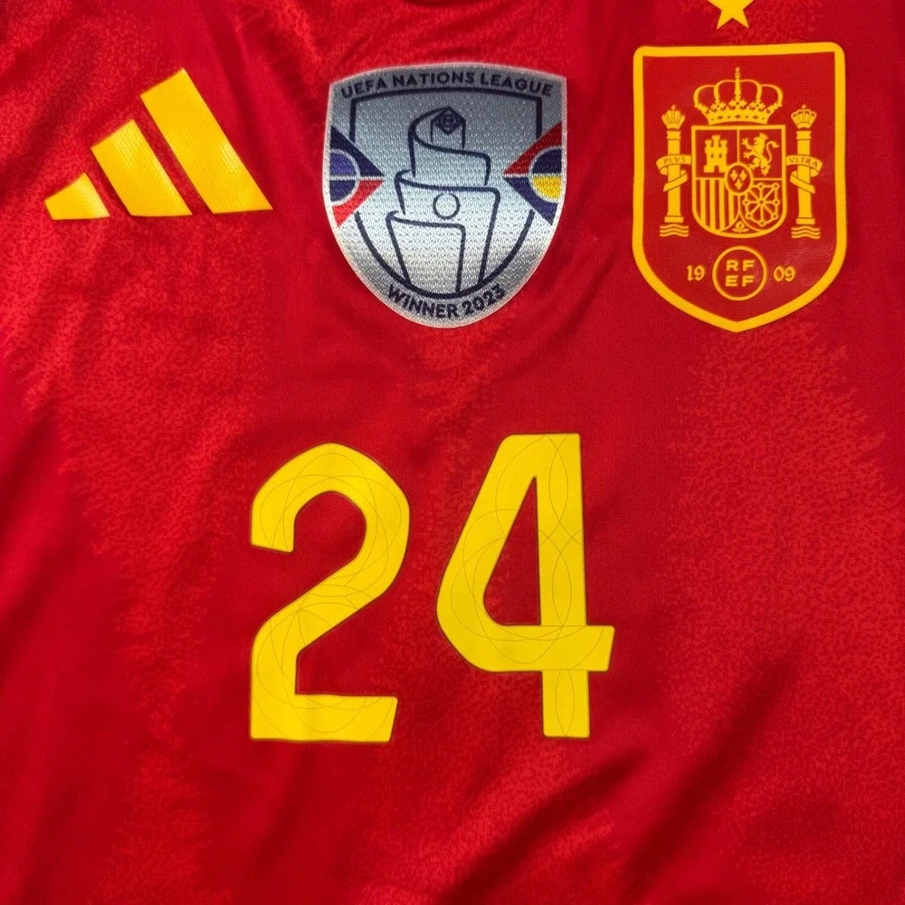 Adidas Spain Cucurella 24 Home JerseyMens XL Red UEFA Nations League Winner 2023
