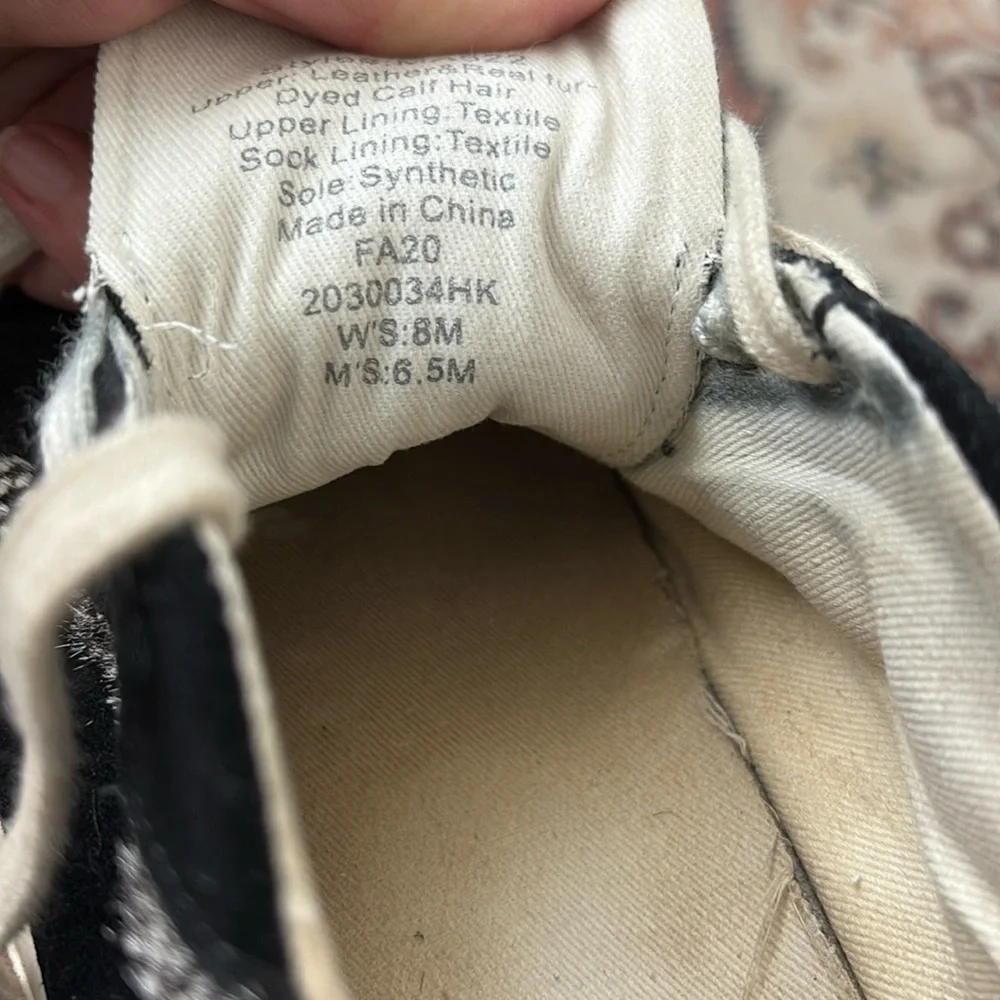 Madewell Sidewalk Low-Top Suede and Spot Calf Hair Sneakers Womens 8